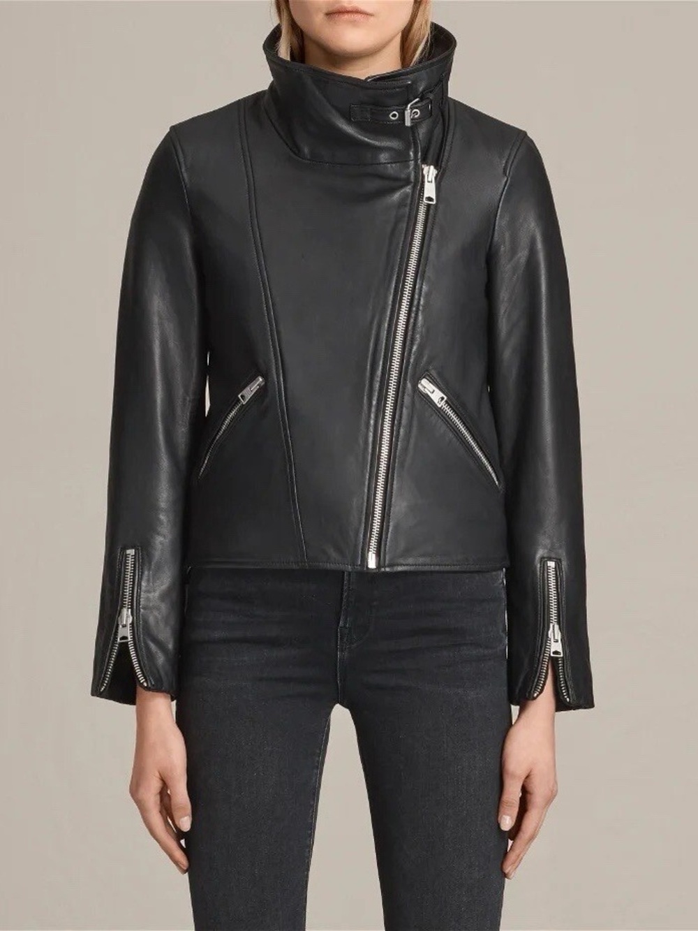 AllSaints Lewin Leather Biker Jacket